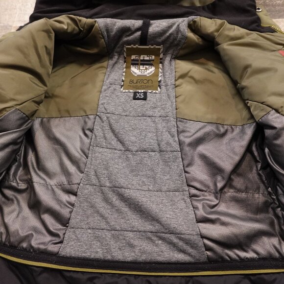 Burton Aztec Print Insulated Snowboard Jacket Women’s XS Olive Green Beige Hood - Picture 16 of 16